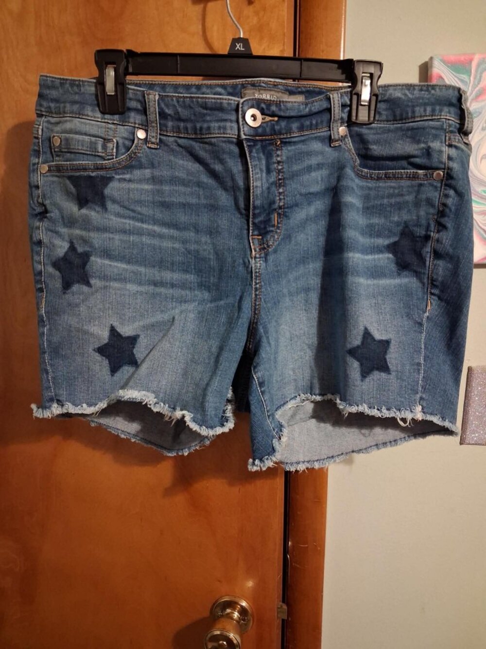 Torrid Shorts Size 18 Denim Plus Star Print